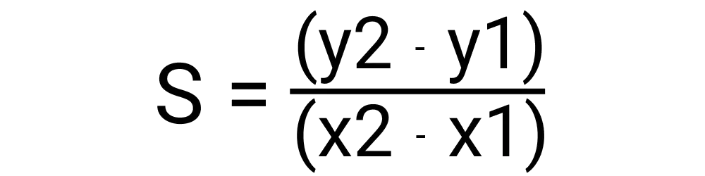 An image of the formula used to calculate the slope of a line.